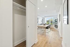 white built-in closet door